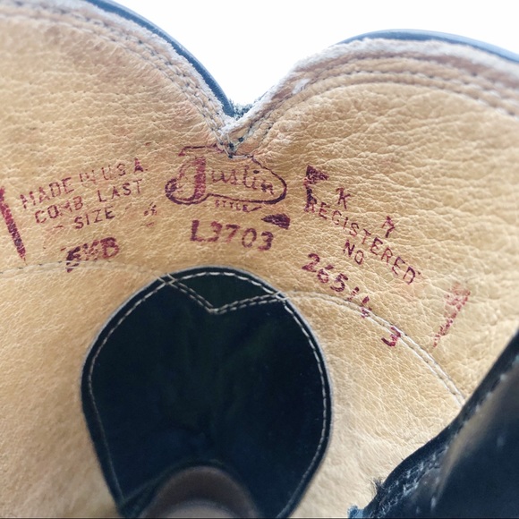 [Justin] mens leather roper boots 5.5 B - Picture 10 of 11